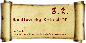 Bardiovszky Kristóf névjegykártya